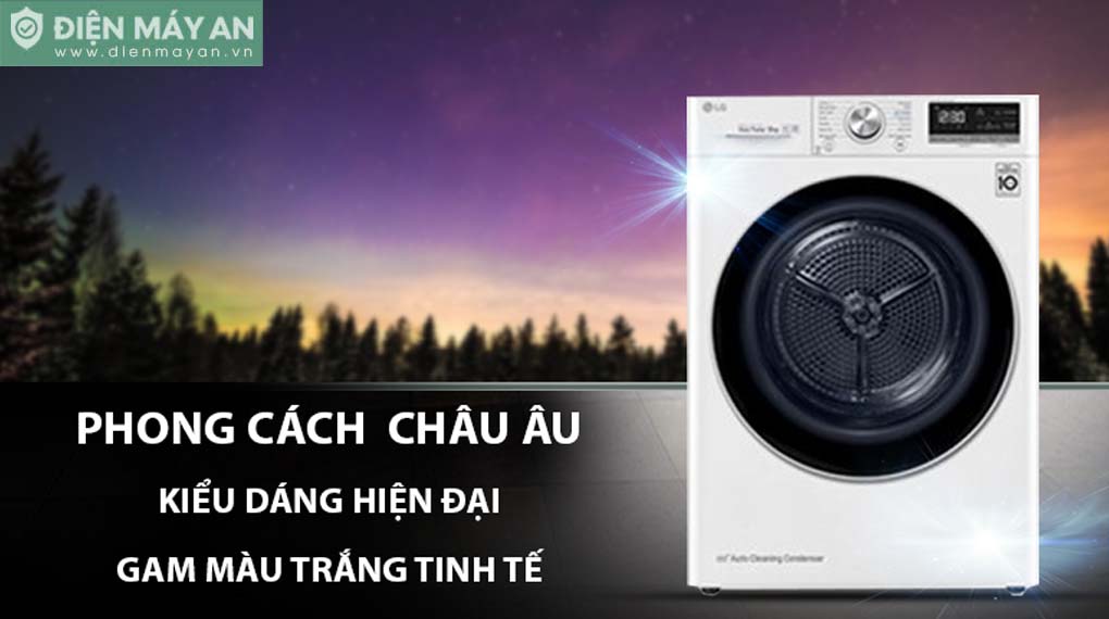 Máy Sấy Bơm Nhiệt LG 9 Kg DVHP09W - thiết kế